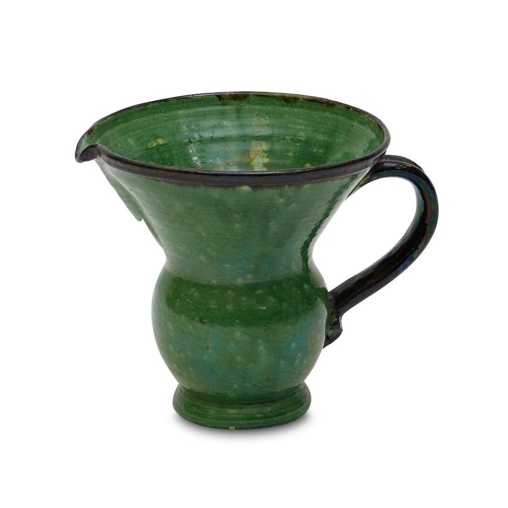 french green ceramic jug one-of-a-kind vintage piece by bunny williams home 