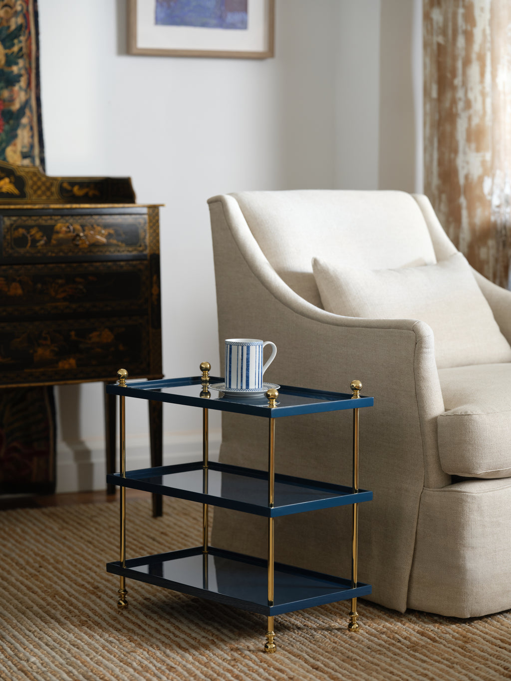 20"h tiered drinks table (blue)