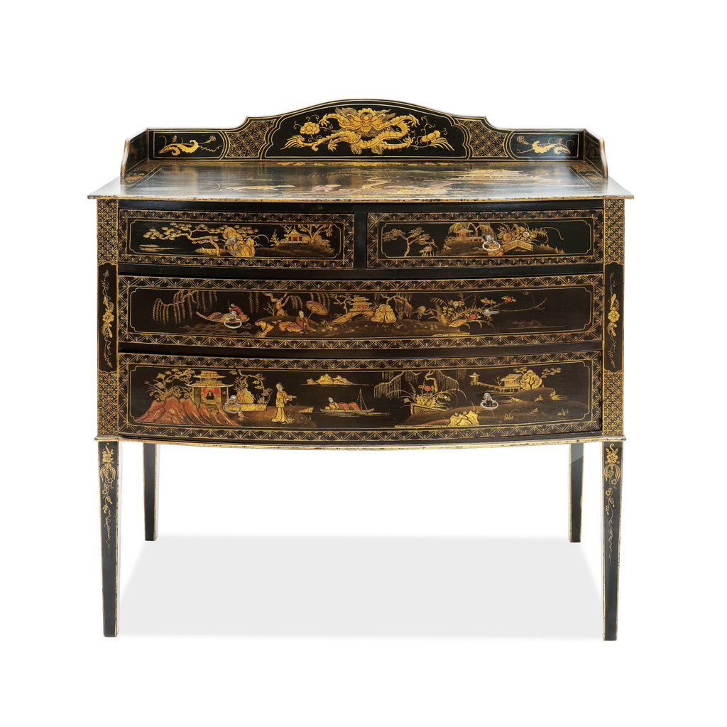 1910 williamson & cole english black chinoiserie server