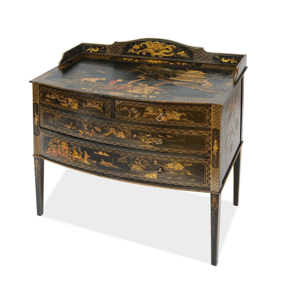 1910 williamson & cole english black chinoiserie server