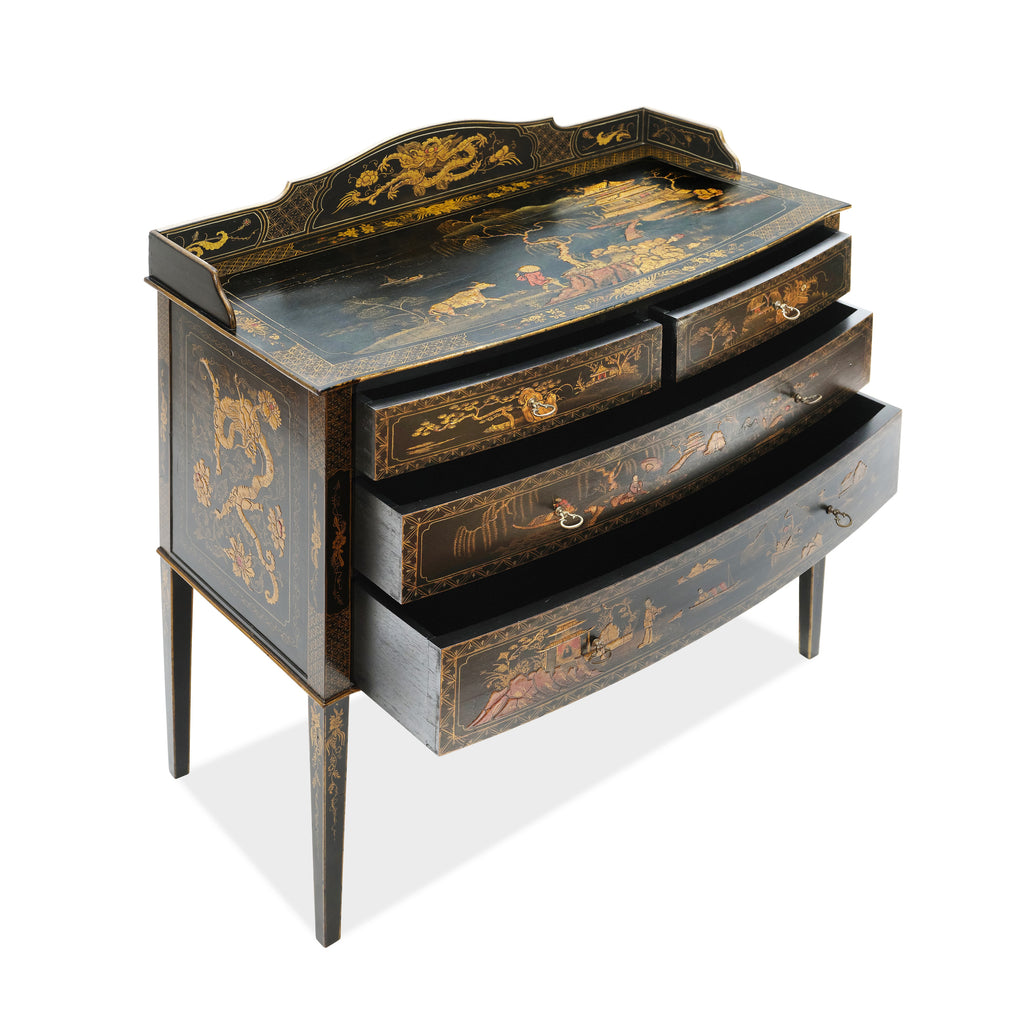 1910 williamson & cole english black chinoiserie server