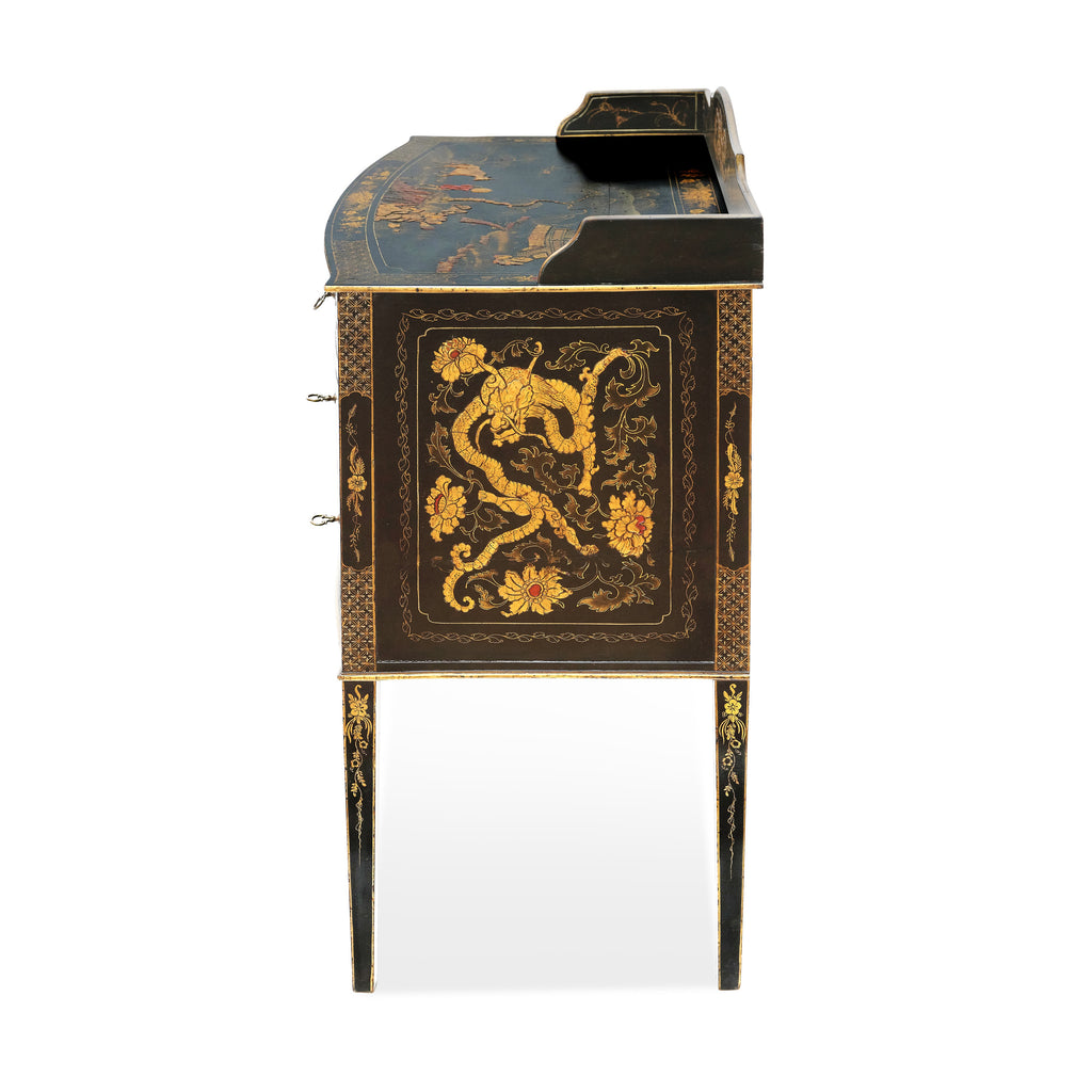 1910 williamson & cole english black chinoiserie server