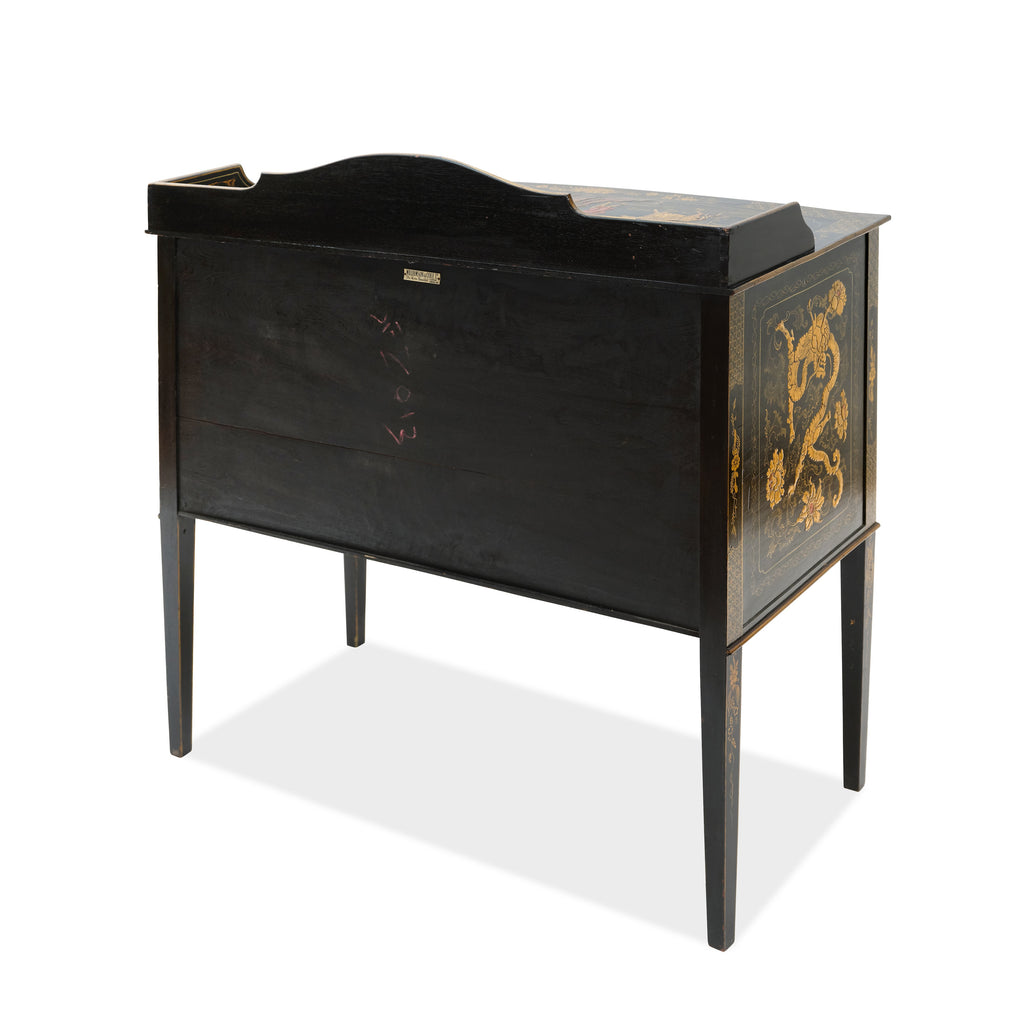 1910 williamson & cole english black chinoiserie server