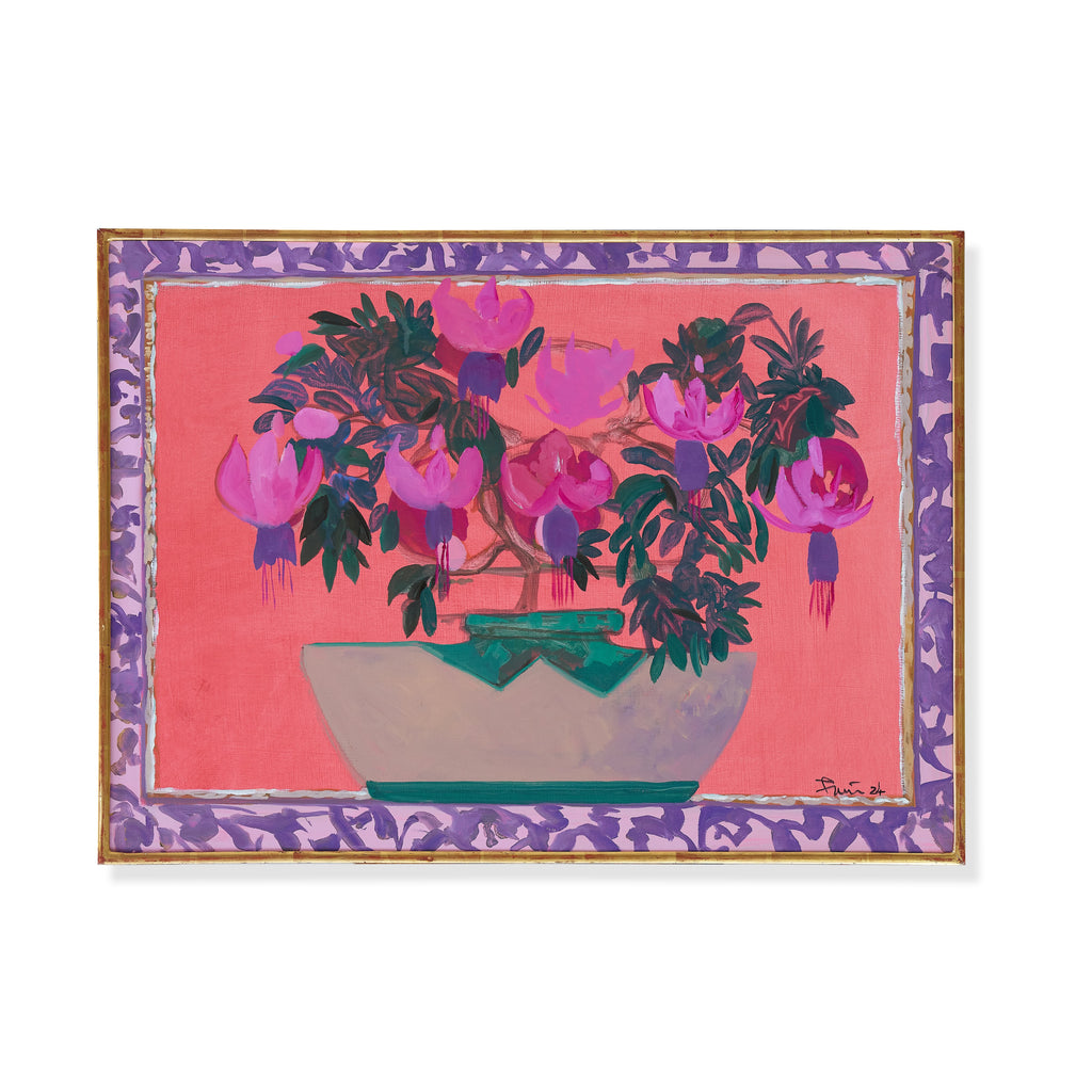 fuchsia in an inkwell by john funt, 2024 (20" x 27")