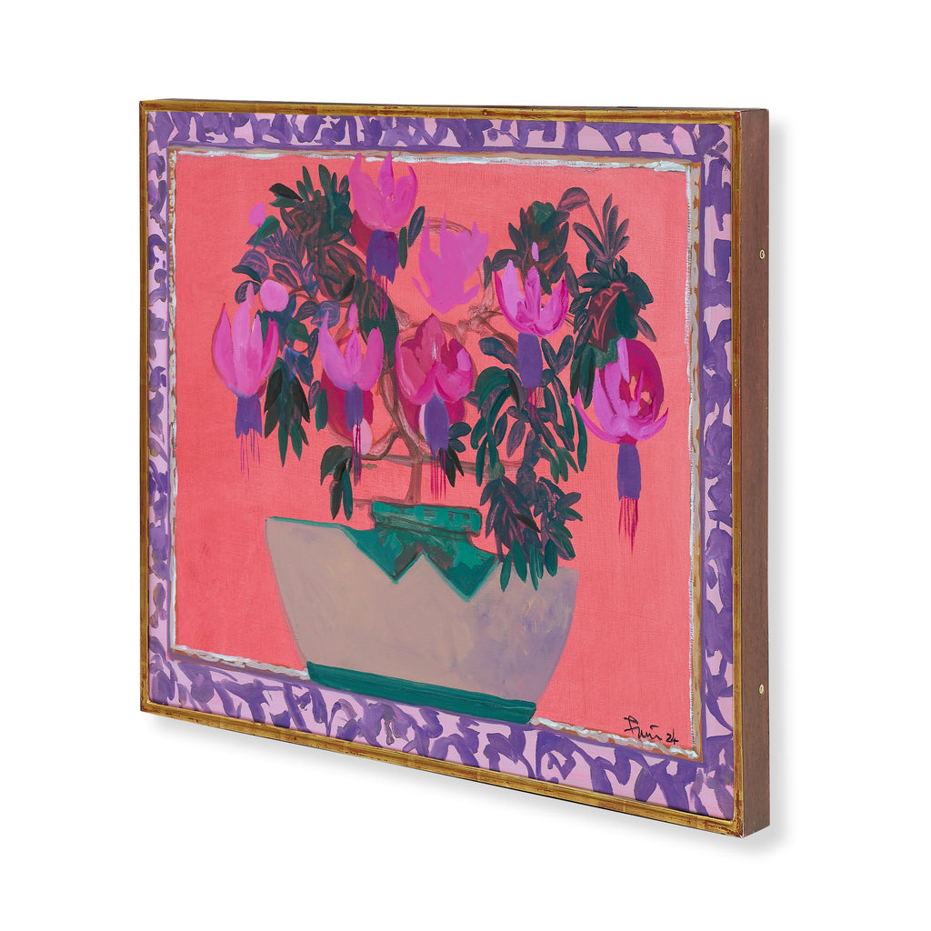 fuchsia in an inkwell by john funt, 2024 (20" x 27")