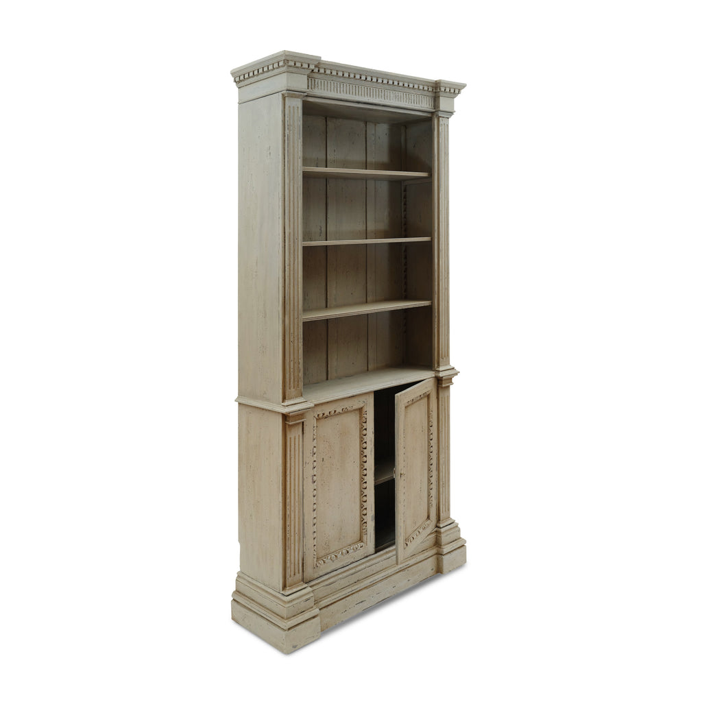 pair of antique georgian style gray bookcases