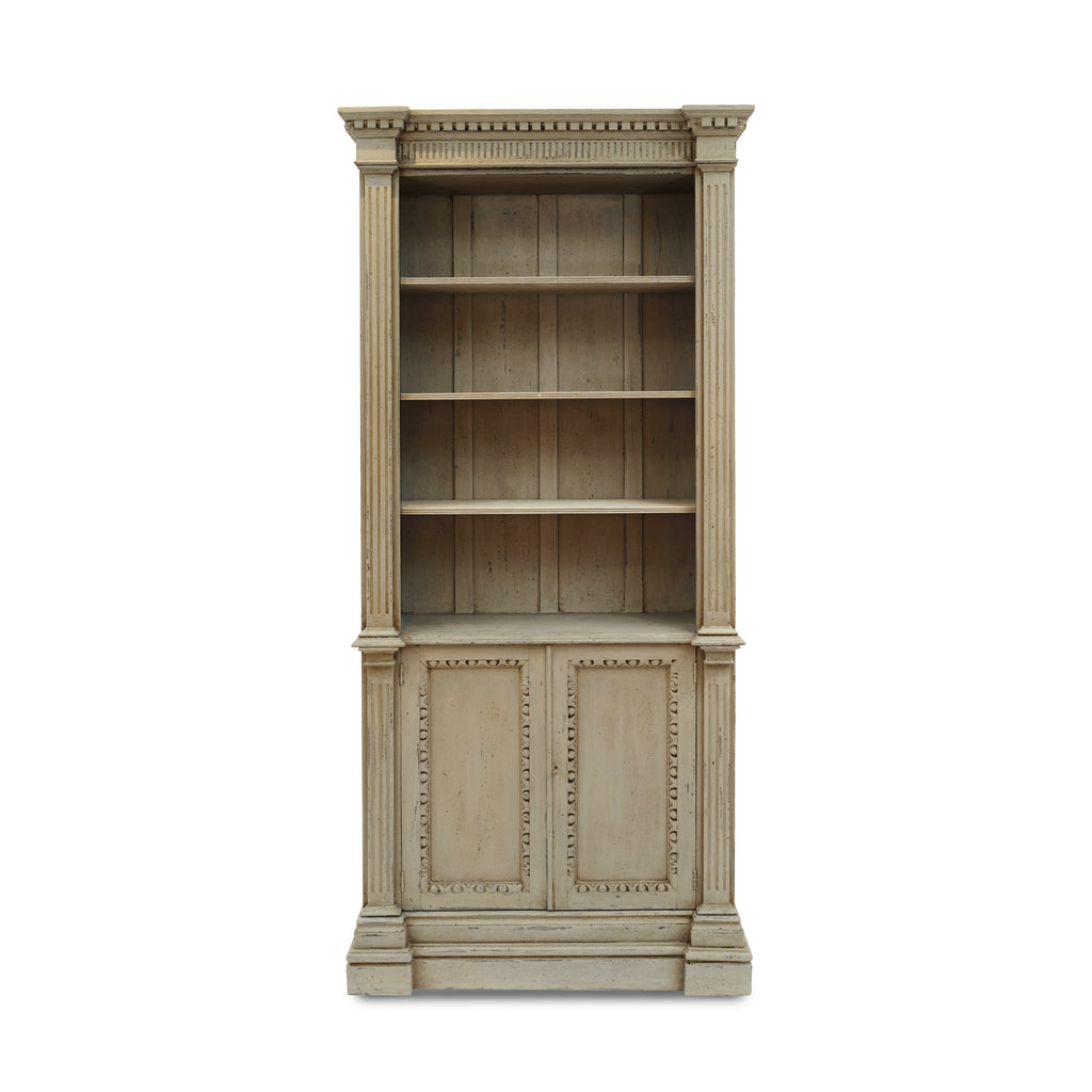 pair of antique georgian style gray bookcases