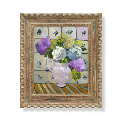 Hydrangeas With Dill and Delft by John Funt, 2024 (30" x 26")