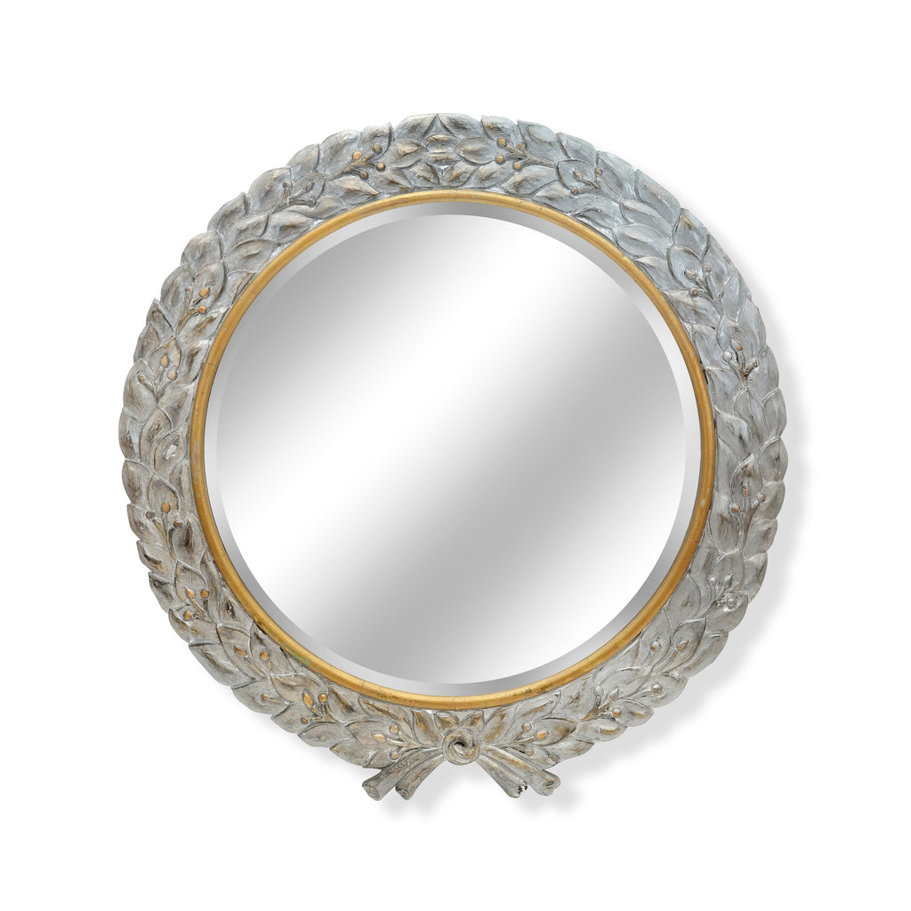 large vintage silver wreath mirror