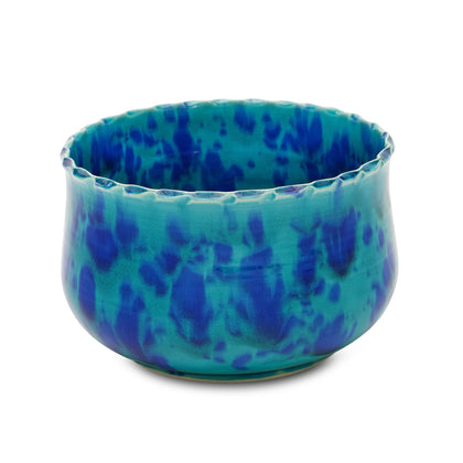 Scalloped Edge Cachepot (Turq/Blue - 5.5"H)