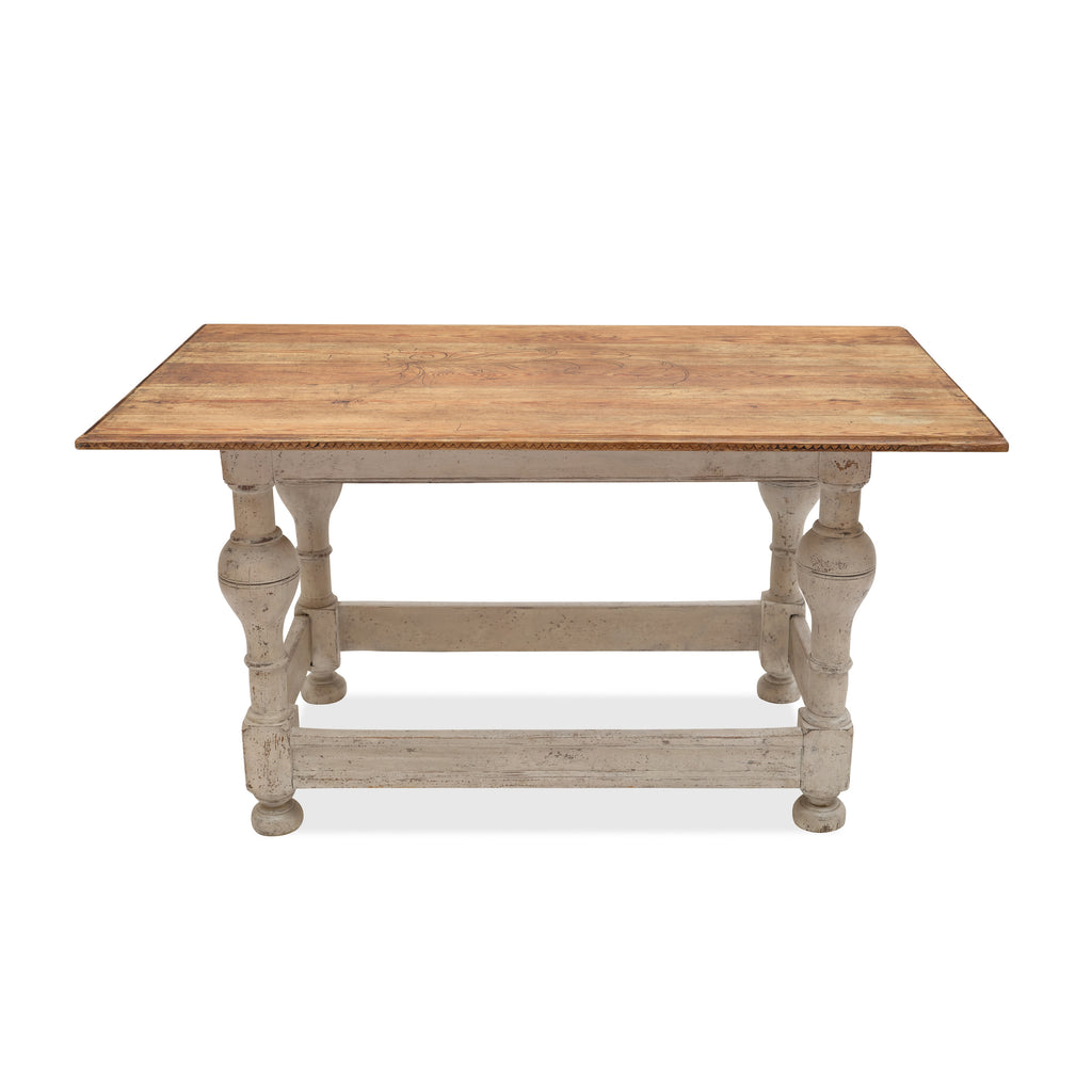 swedish style table (wood top with white base)