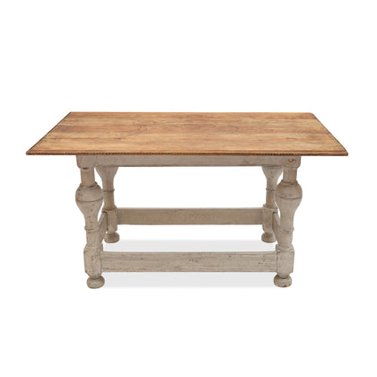 Swedish Style Table (Wood Top with White Base)