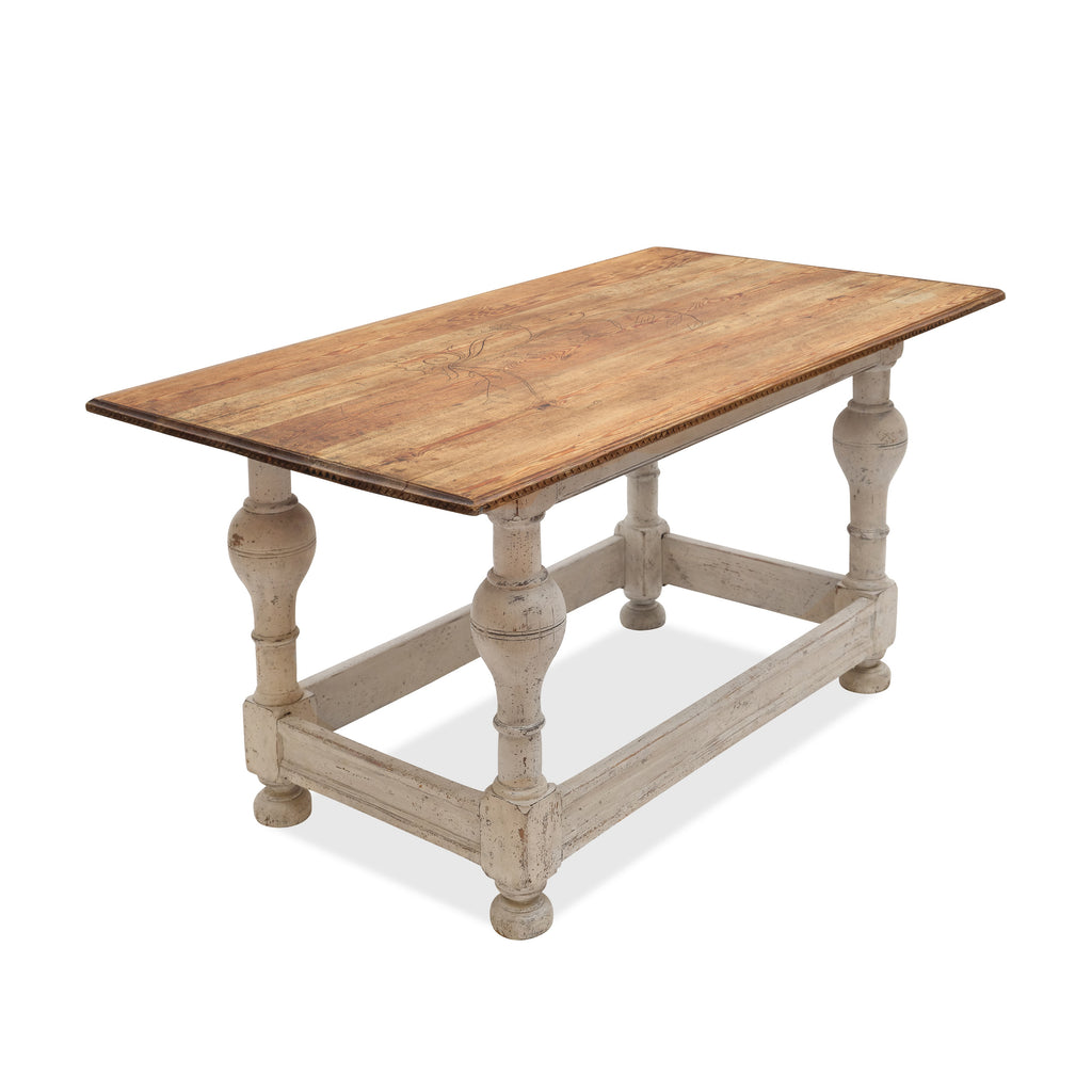 swedish style table (wood top with white base)