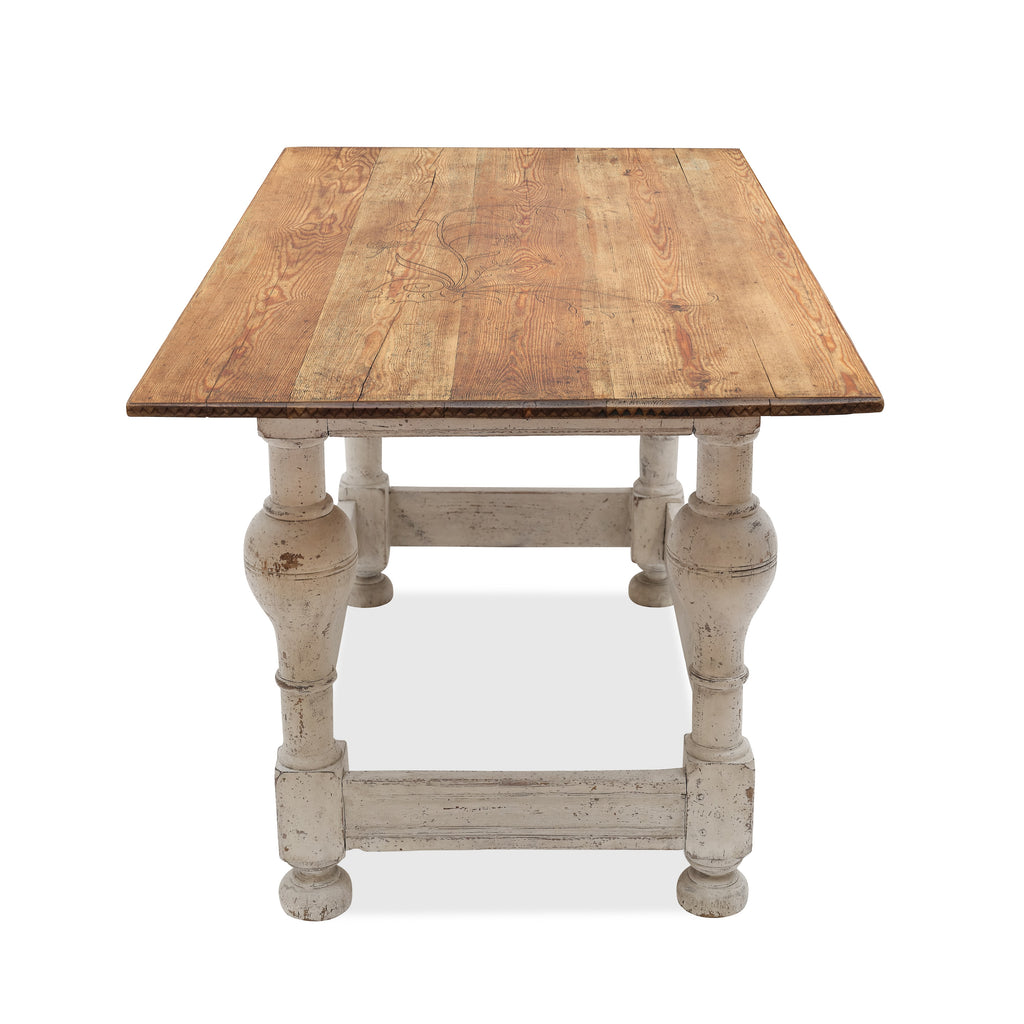 swedish style table (wood top with white base)