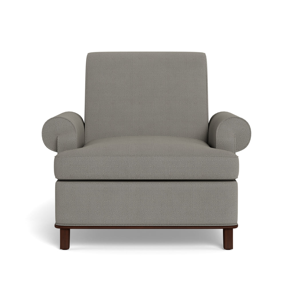 bunny chair in gray diamond linen by bunny williams home