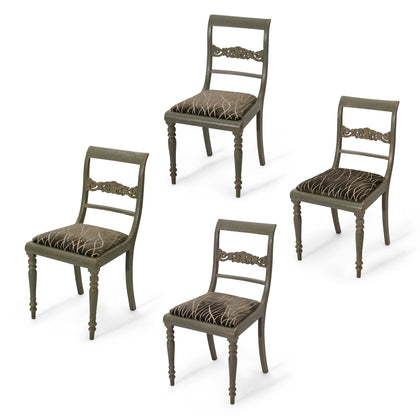 19th Century Grey-Green Painted Side Chairs (Set of 4)